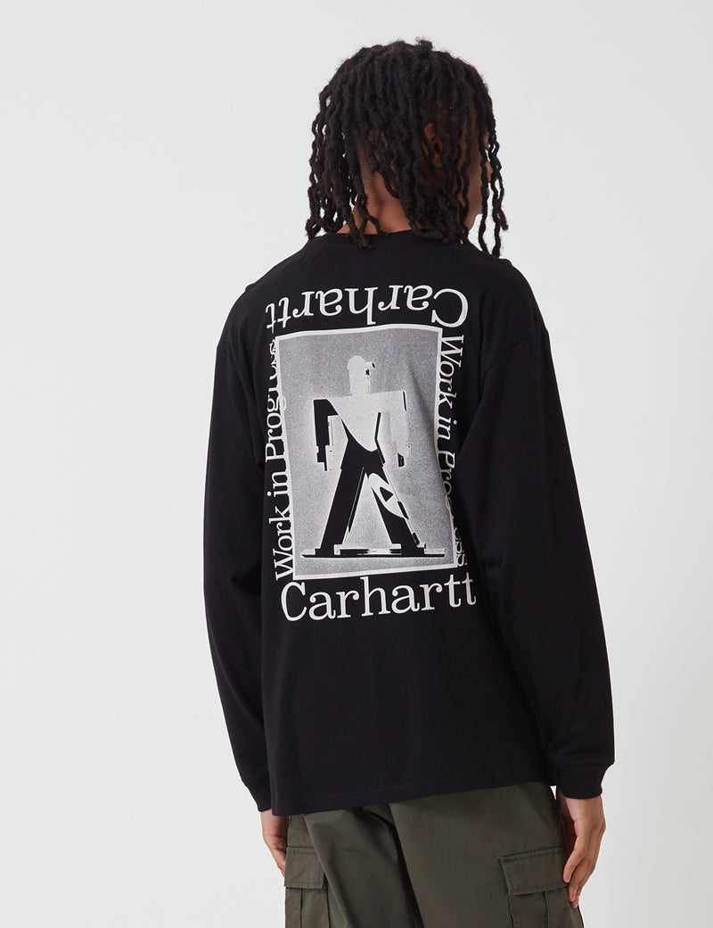 Carhartt-WIP Foundation Long Sleeve T-Shirt - Black/White