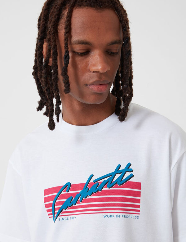 T-Shirt Carhartt-WIP Horizon Script - Blanc