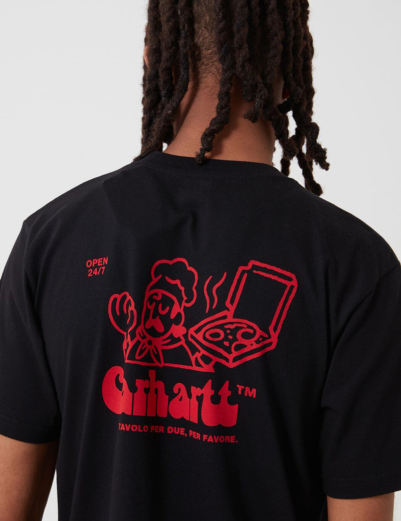 Carhartt-WIP Bene 티셔츠-블랙/레드