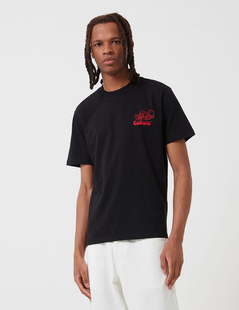 T-Shirt Carhartt-WIP Bene - Noir/Rouge