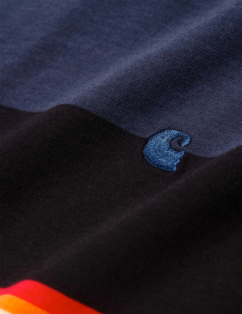 여성용 Carhartt-WIP Sunder Stripe T-Shirt-Blue
