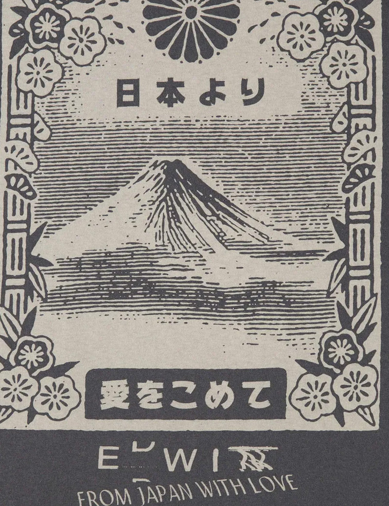 Edwin From Mt. Fuji LS T-Shirt - Ebony Black