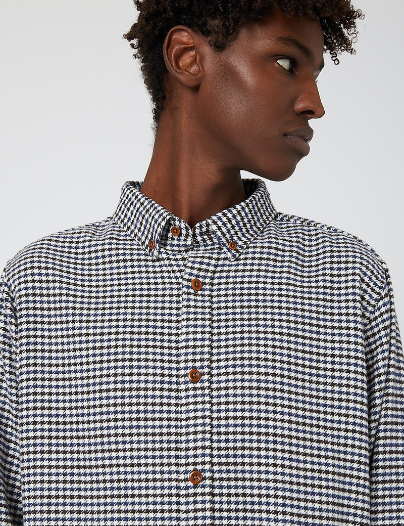 Carhartt-WIP Thorne Shirt Coton (Thorne Houndstooth) - Tabac/Wax
