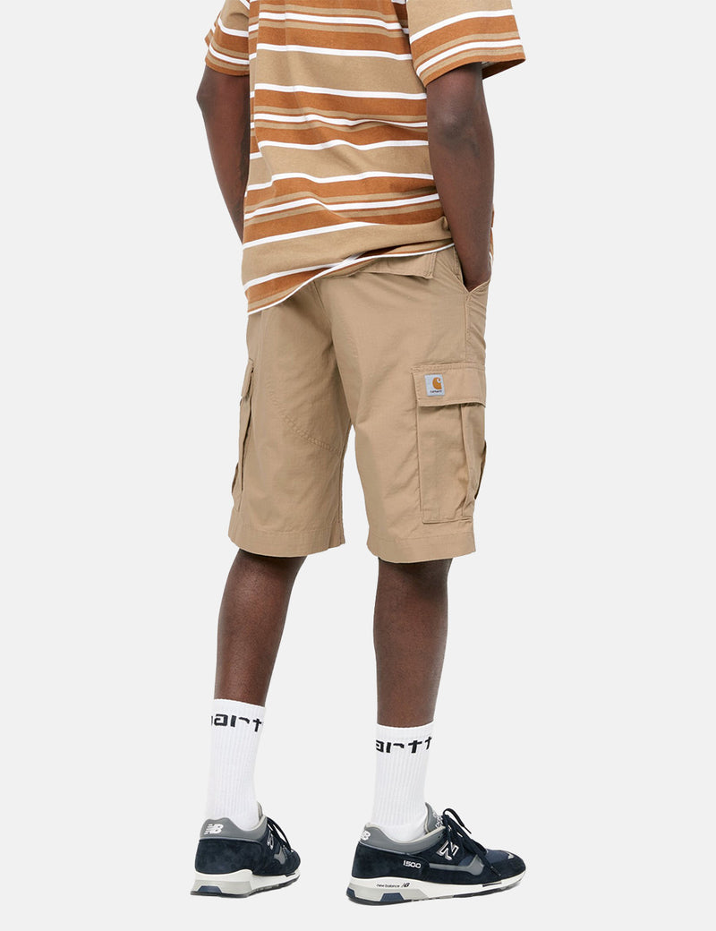 Carhartt-WIP-WIPレギュラーカーゴショーツ（リップストップ）-ダスティハミルトンブラウン