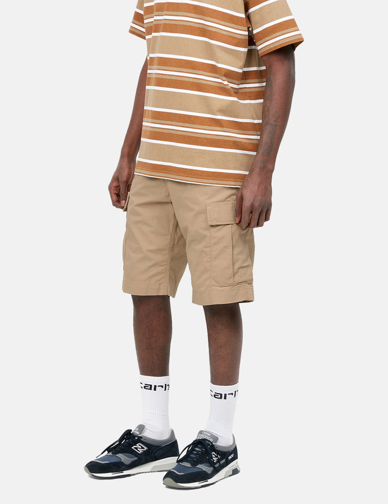 Carhartt-WIP-WIPレギュラーカーゴショーツ（リップストップ）-ダスティハミルトンブラウン