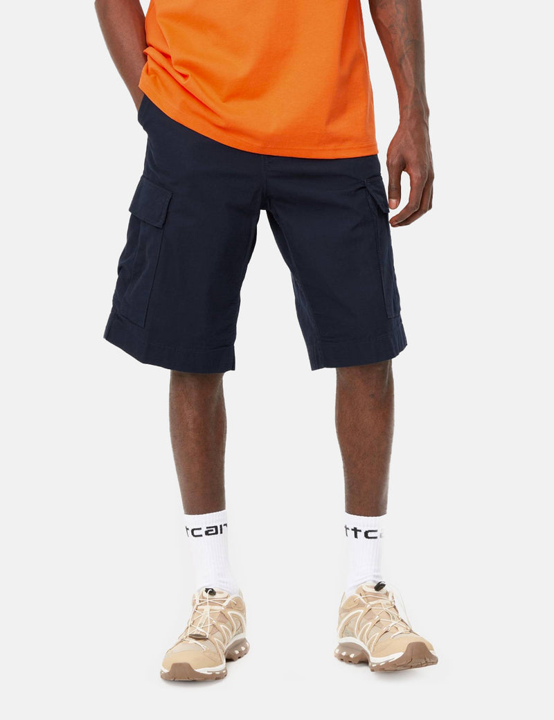 Carhartt-WIPレギュラーカーゴショーツ（リップストップ）-ダークネイビーブルー
