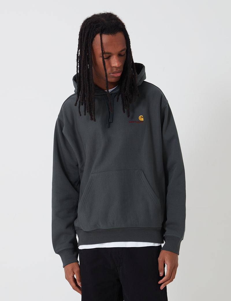 Carhartt-WIP Hooded American Script Sweatshirt - Dark Teal