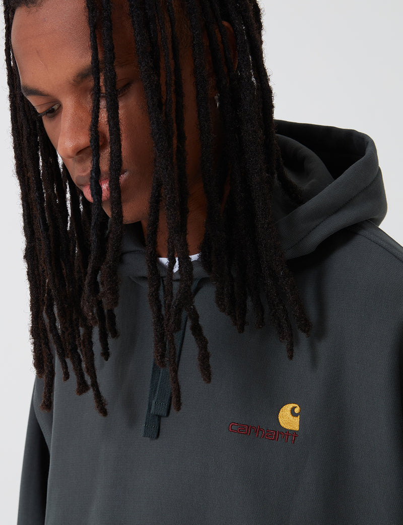 Carhartt-WIP Hooded American Script Sweatshirt - Dark Teal