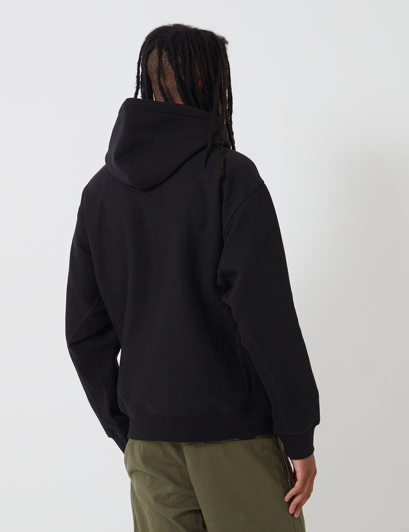 Carhartt-WIP Hooded American Script Sweatshirt - Black