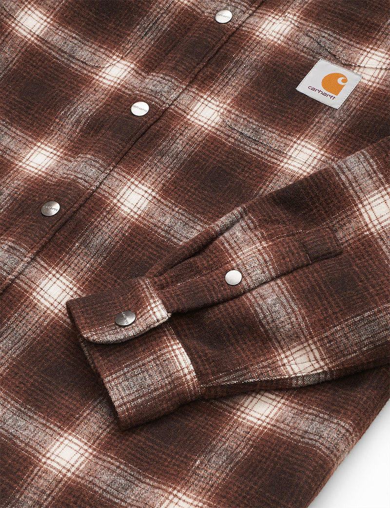 Carhartt-WIP Lashley 체크 셔츠 재킷-타바코 브라운