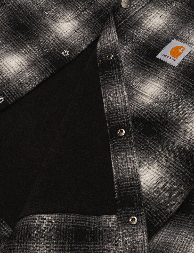 Carhartt-WIP Lashley 체크 셔츠 재킷-블랙