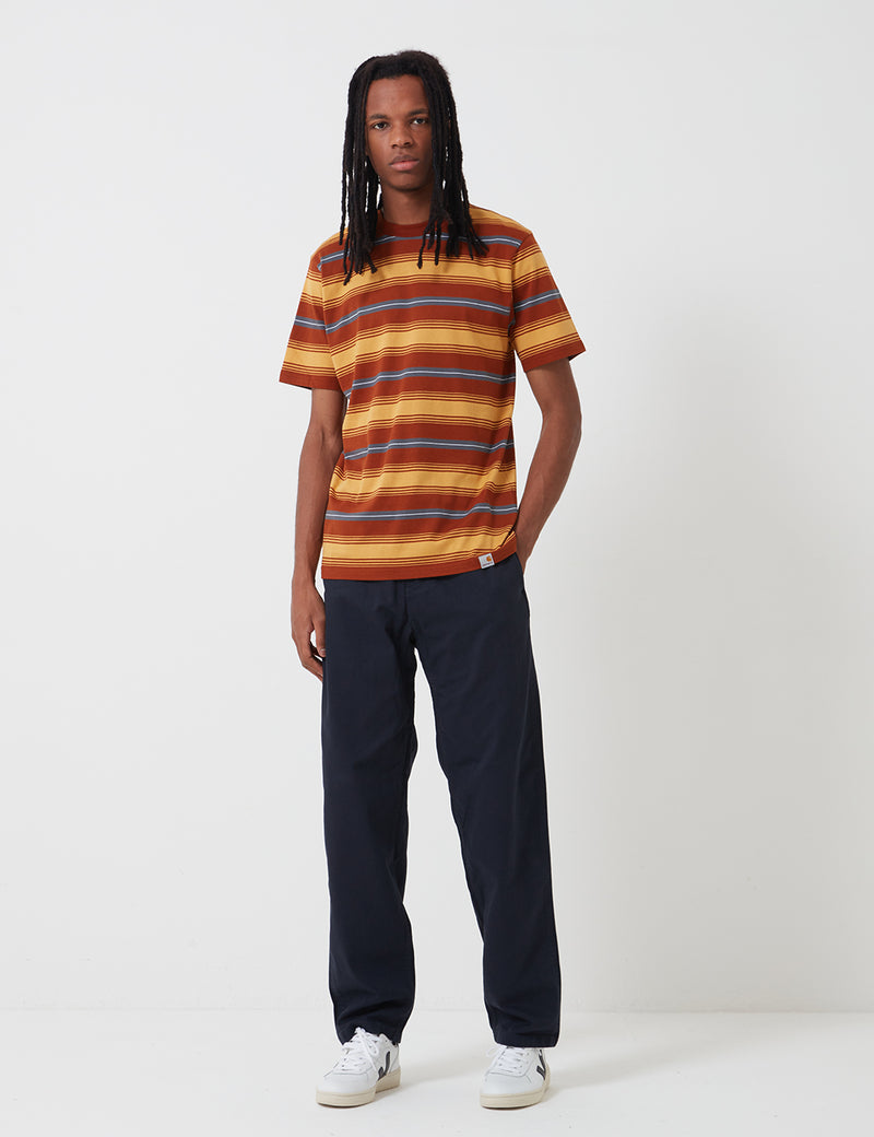 Carhartt-WIP Buren Stripe T-Shirt - Brandy