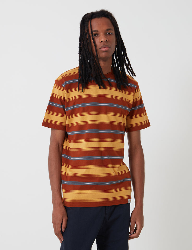 Carhartt-WIP Buren Stripe T-Shirt - Brandy