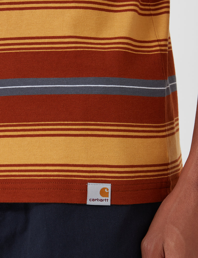 Carhartt-WIP Buren Stripe T-Shirt - Brandy