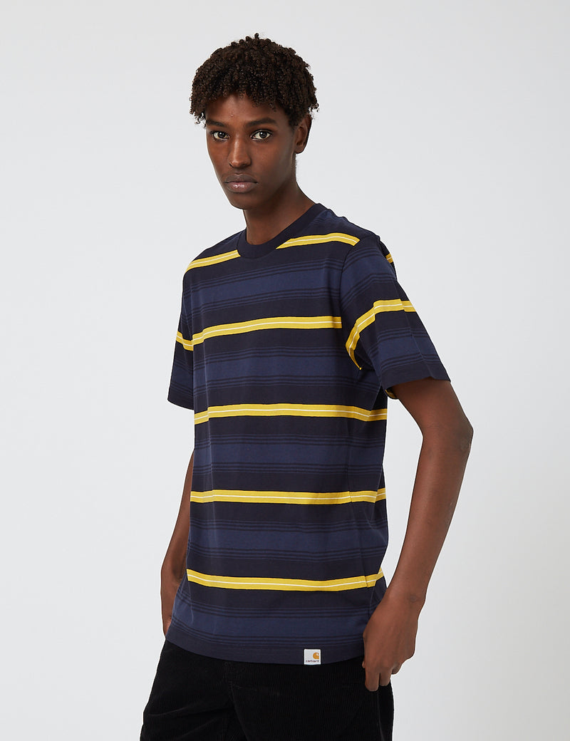 Carhartt-WIP Buren Stripe T-Shirt - Dark Navy