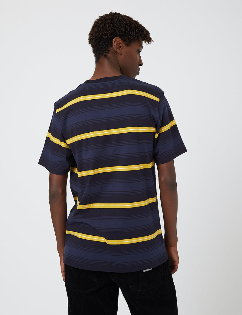Carhartt-WIP Buren Stripe T-Shirt - Dark Navy