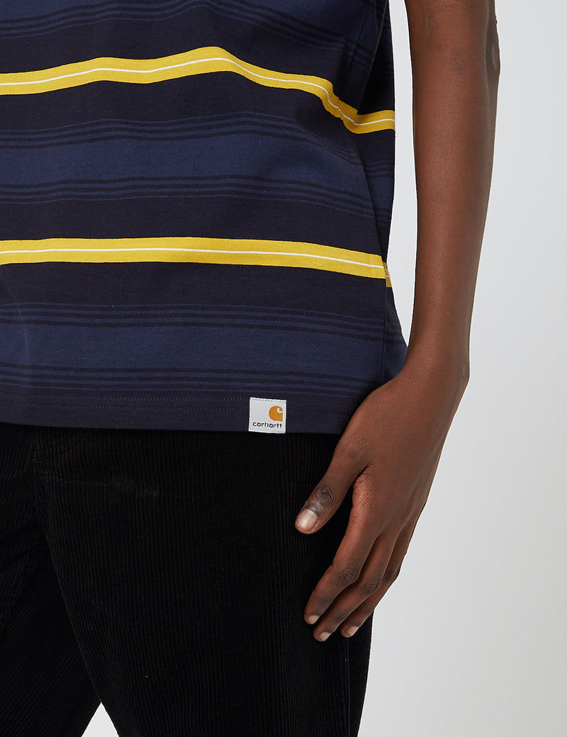 Carhartt-WIP Buren Stripe T-Shirt - Dark Navy