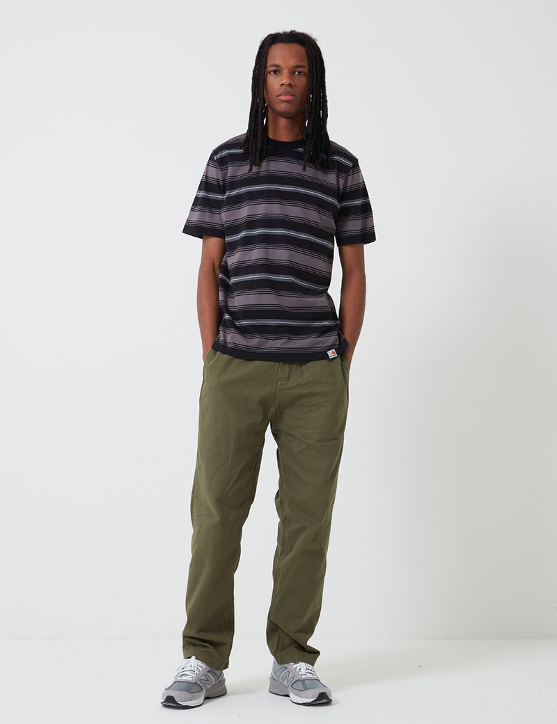 Carhartt-WIP Buren Stripe T-Shirt - Black