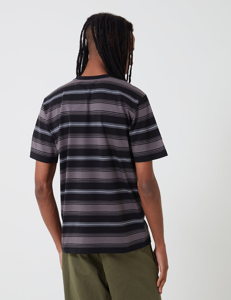 Carhartt-WIP Buren Stripe T-Shirt - Black