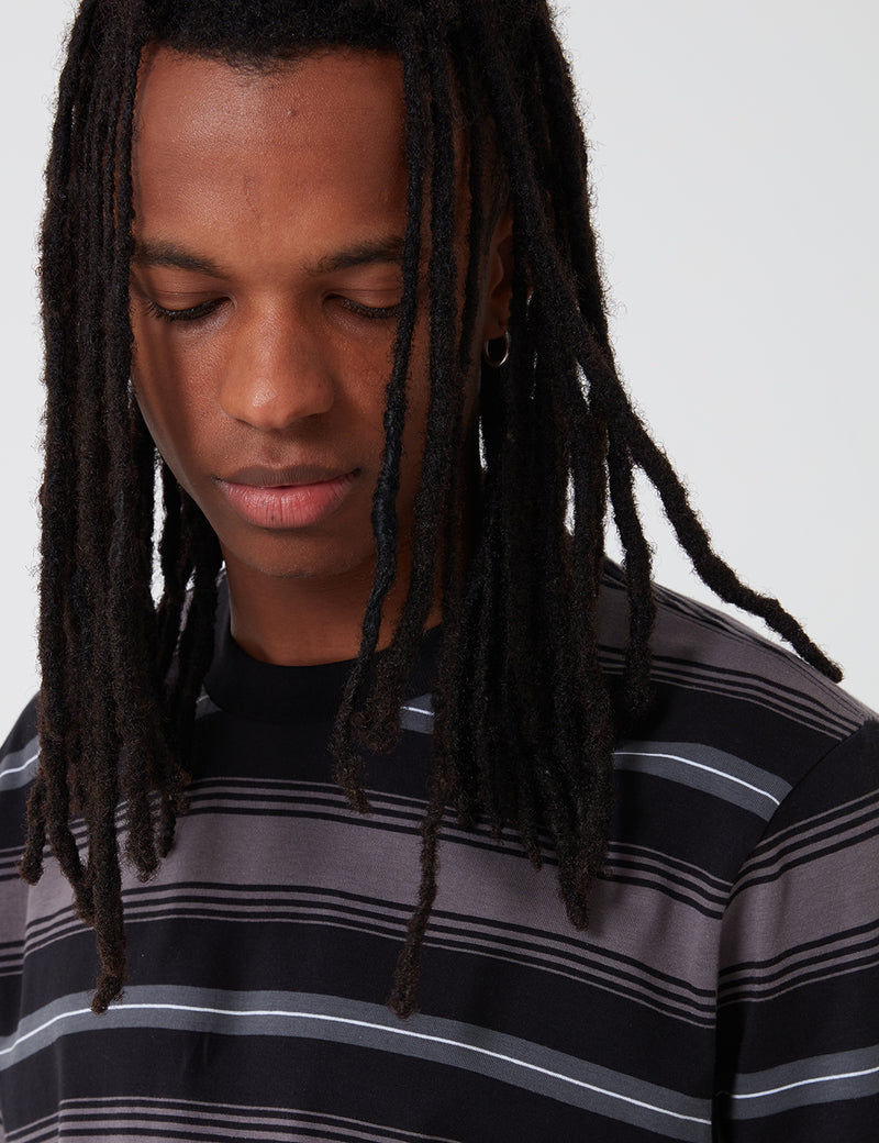 Carhartt-WIP Buren Stripe T-Shirt - Black