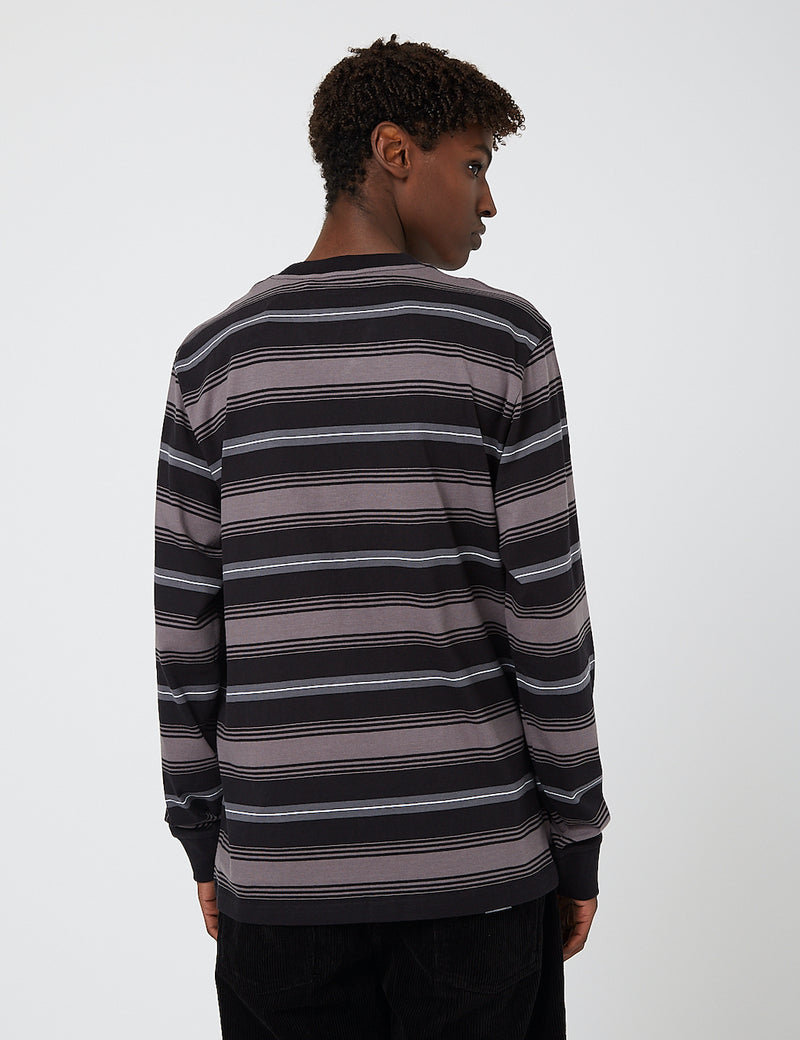 Carhartt-WIP Buren Stripe Long Sleeve T-Shirt - Black