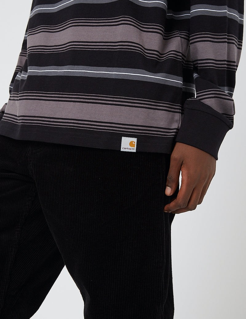 Carhartt-WIP Buren Stripe Long Sleeve T-Shirt - Black