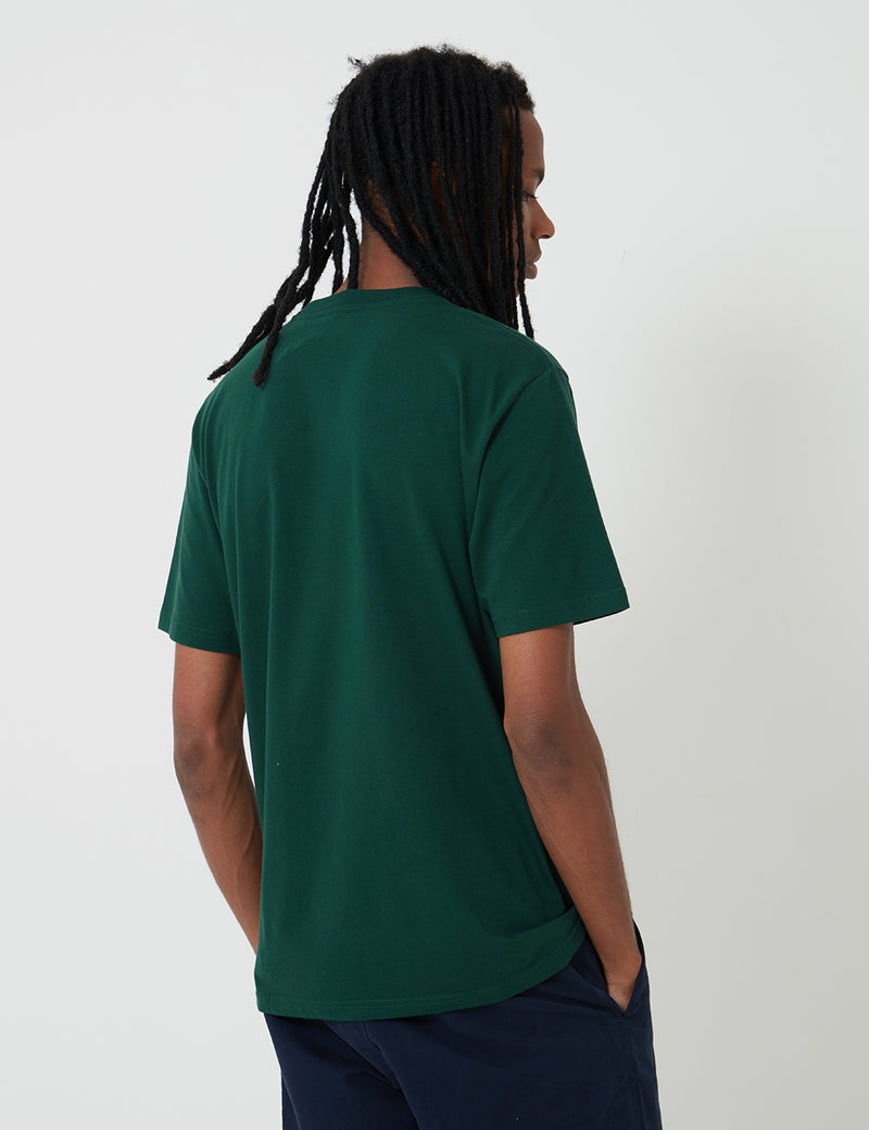 Carhartt-WIP 리버스 마이다스 티셔츠-보틀 그린/화이트