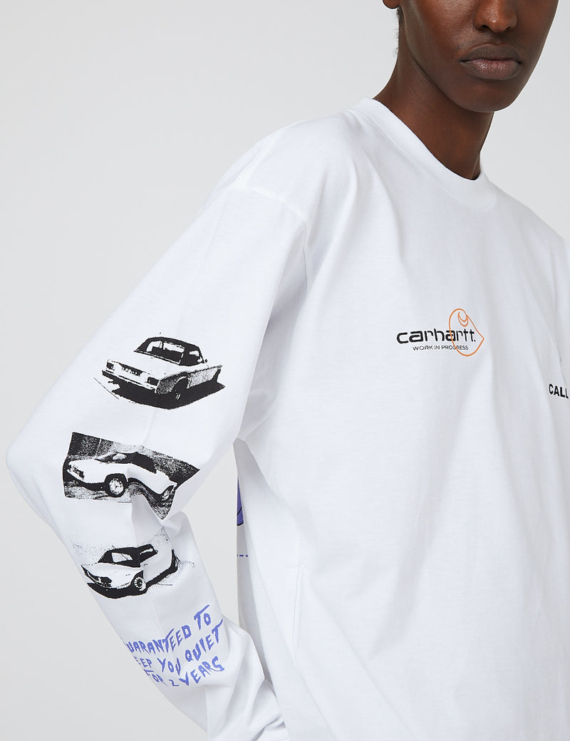 Carhartt-WIP Race Play Long Sleeve T-Shirt - White