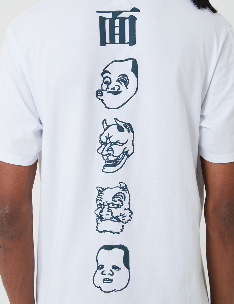 Edwin Hokusai Noh Masks T-Shirt - White