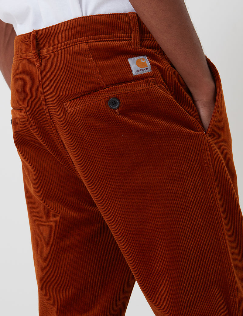 Pantalon Carhartt-WIP Menson (velours côtelé extensible, 10,9 oz) - Brandy rinsed