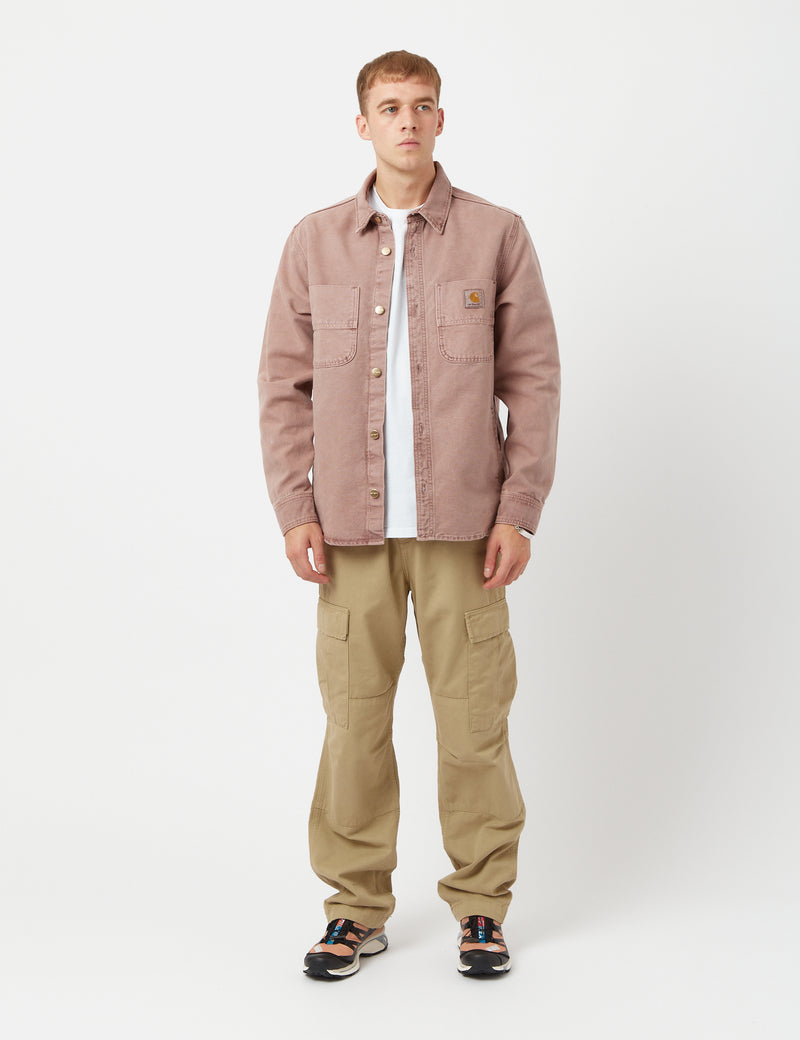 Carhartt-WIPグレンオーバーシャツ-ダークプラムパープル