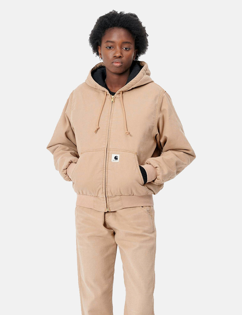 Womens Carhartt-WIP Active Jacket - Dusty Hamilton Brown rinsed