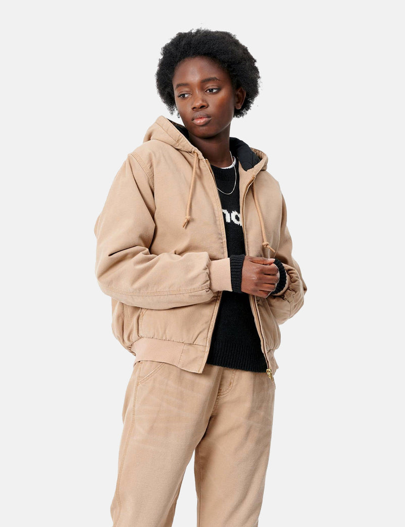 Womens Carhartt-WIP Active Jacket - Dusty Hamilton Brown rinsed