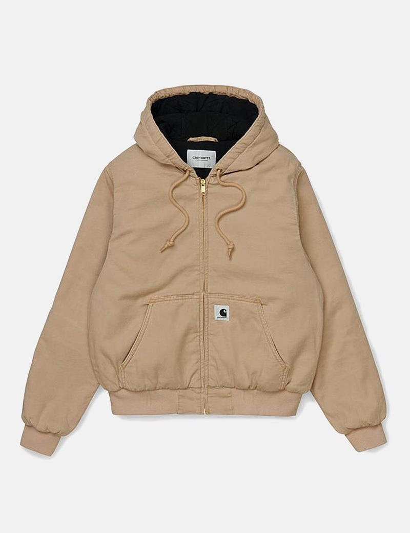 Womens Carhartt-WIP Active Jacket - Dusty Hamilton Brown rinsed