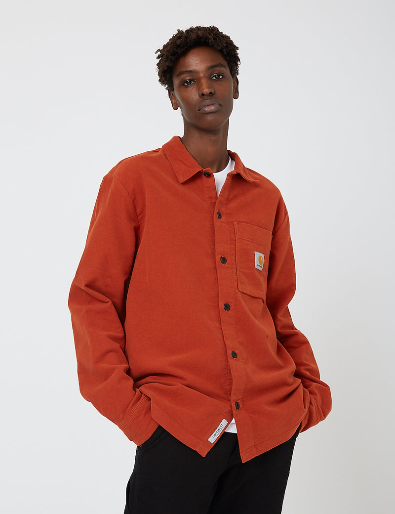 Carhartt-WIP Holston Shirt (Stretch Moleskin) - Cinnamon Rinsed