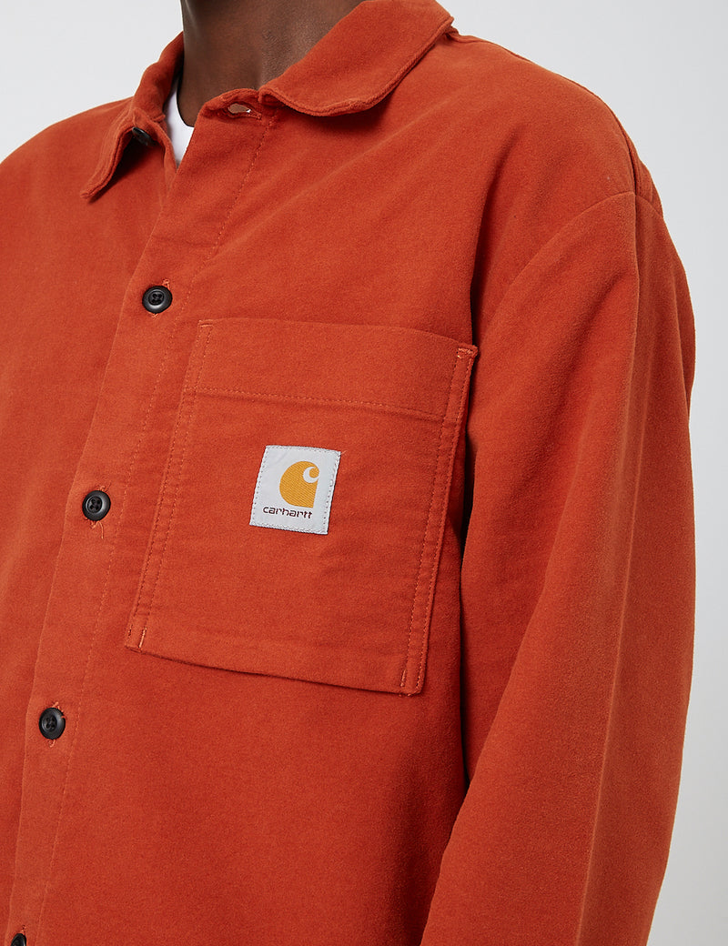 Carhartt-WIP Holston Shirt (Stretch Moleskin) - Cinnamon Rinsed