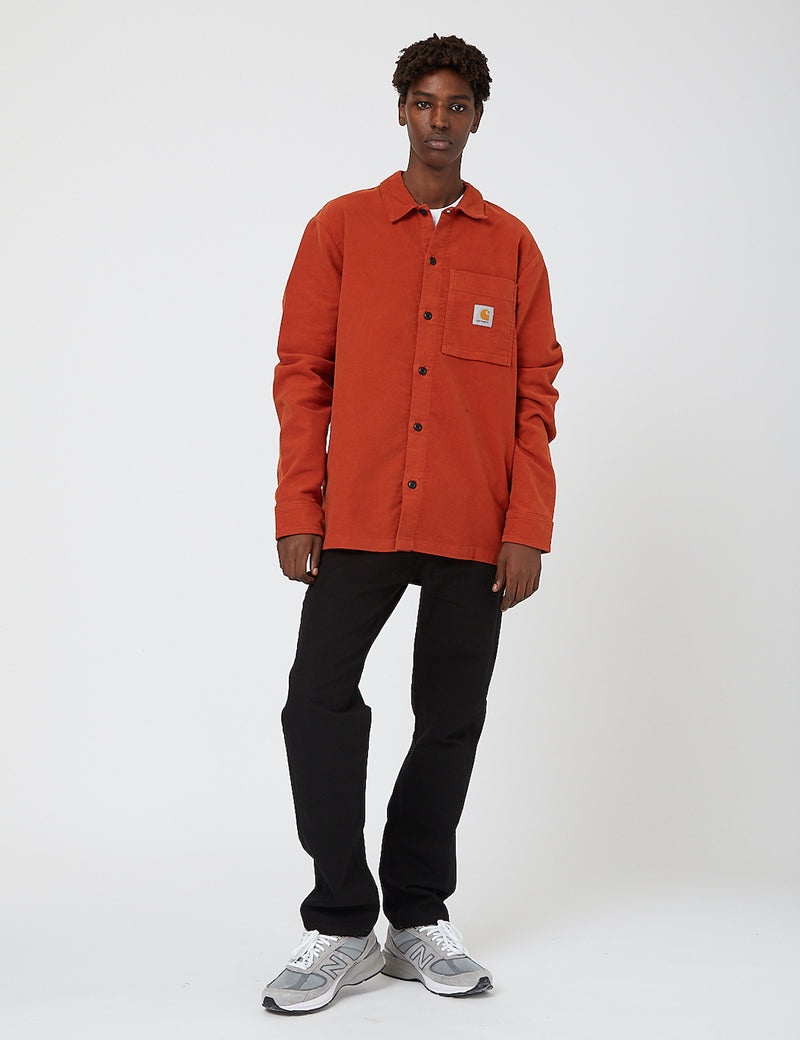 Carhartt-WIP Holston Shirt (Stretch Moleskin) - Cinnamon Rinsed