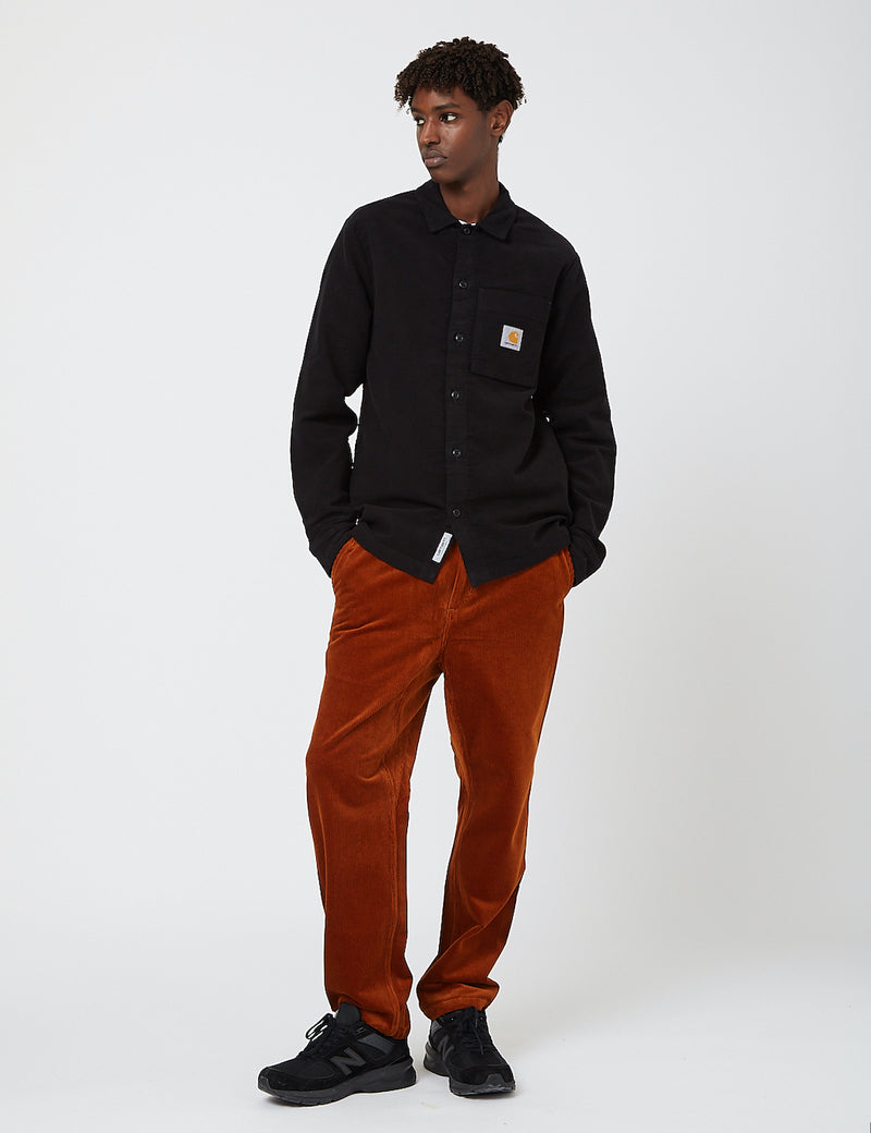 Carhartt-WIP Holston Shirt (Stretch Moleskin) - Black rinsed