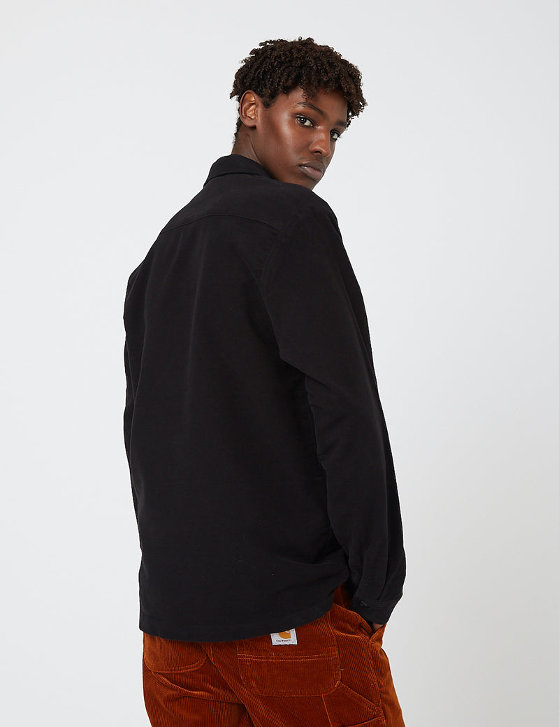 Carhartt-WIP Holston Shirt (Stretch Moleskin) - Black rinsed