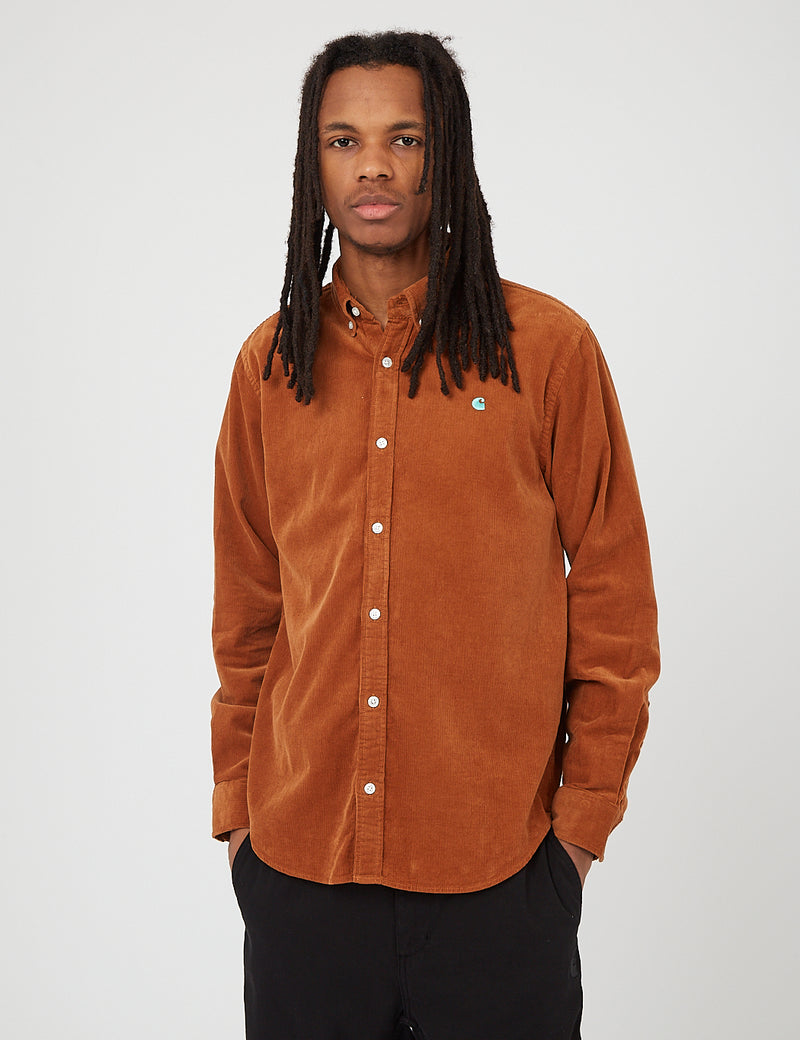 Carhartt-WIP Madison Cord Shirt (6.5 oz) - Rum/Bondi