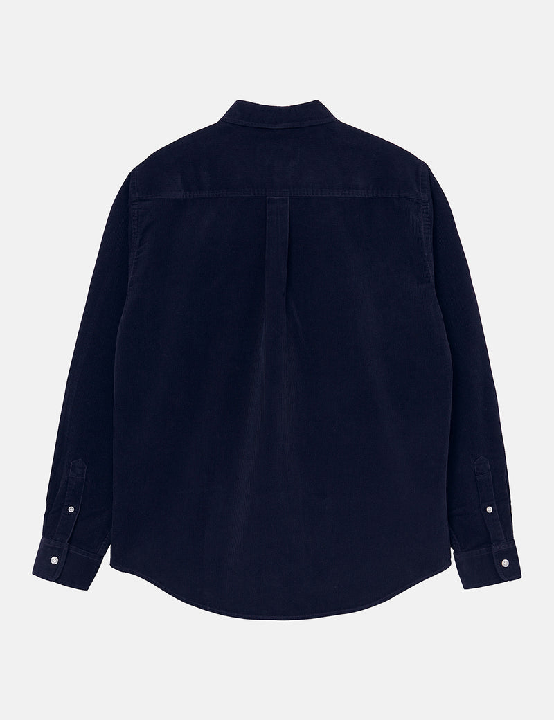 Carhartt-WIP Madison Cord Shirt (6.5 oz) - Dark Navy/Limoncello