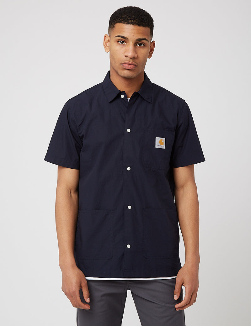 Carhartt-WIP Creek S/S Shirt (Organic Cotton) - Dark Navy Blue