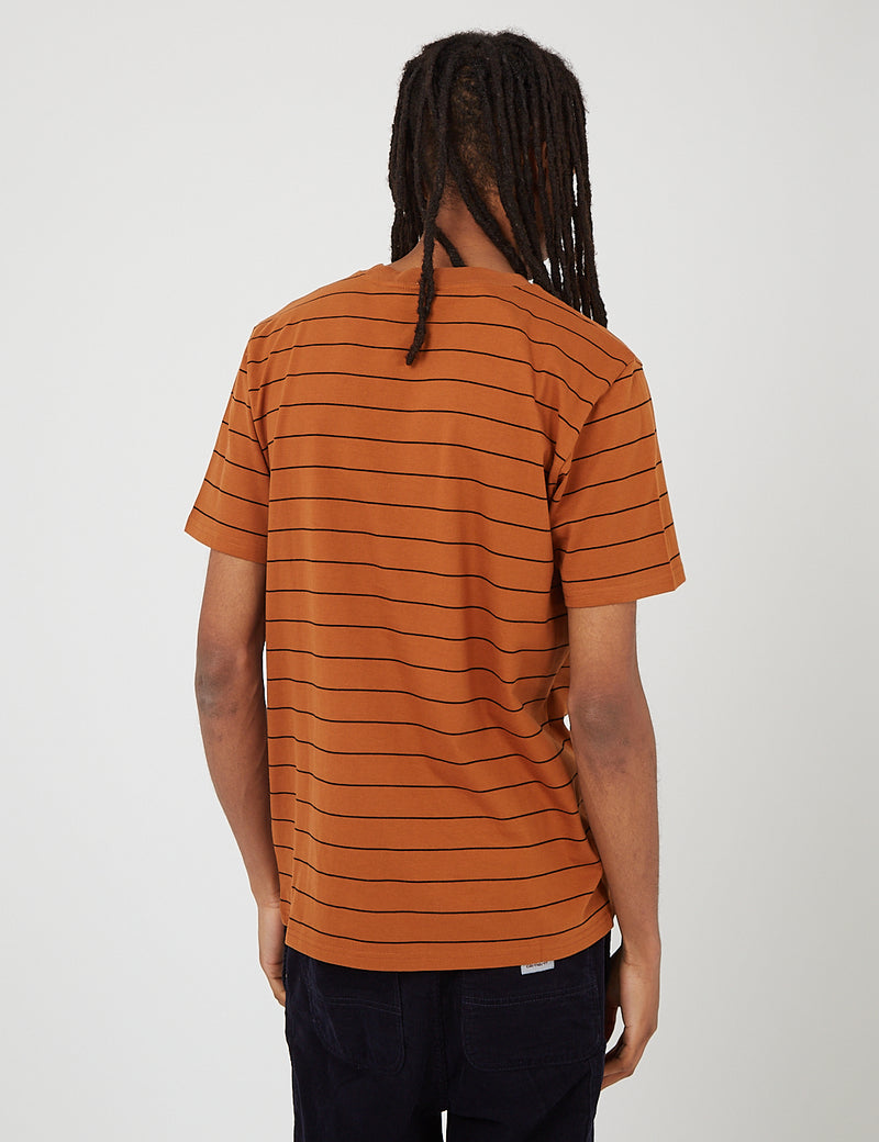 Carhartt-WIP Denton T-Shirt (Denton Stripe)-럼/블랙