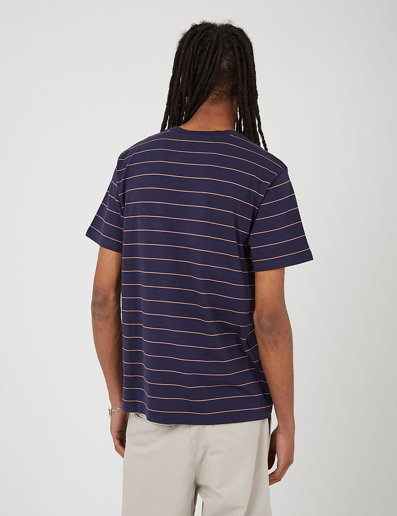 Carhartt-WIP Denton T-Shirt (Denton Stripe)-Space/Malaga