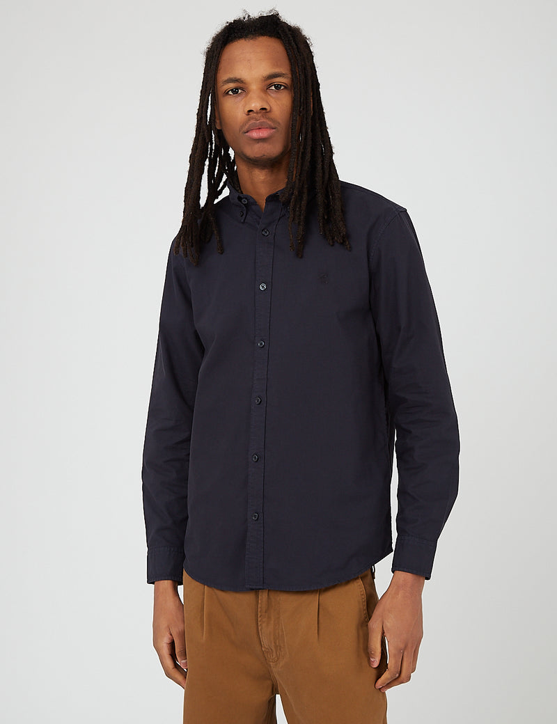 Carhartt-WIP Bolton Shirt (Cotton Oxford)-Dark Navy Blue