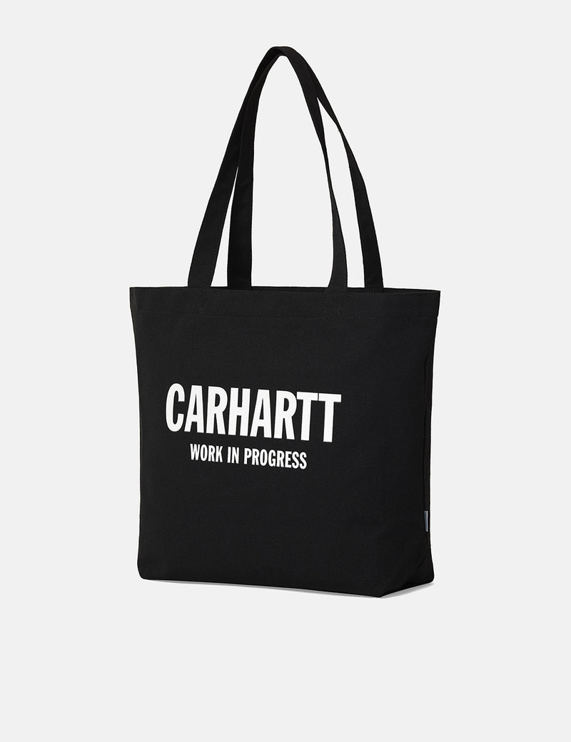 Carhartt-WIPウェーブステートトートバッグ-ブラック/ホワイト