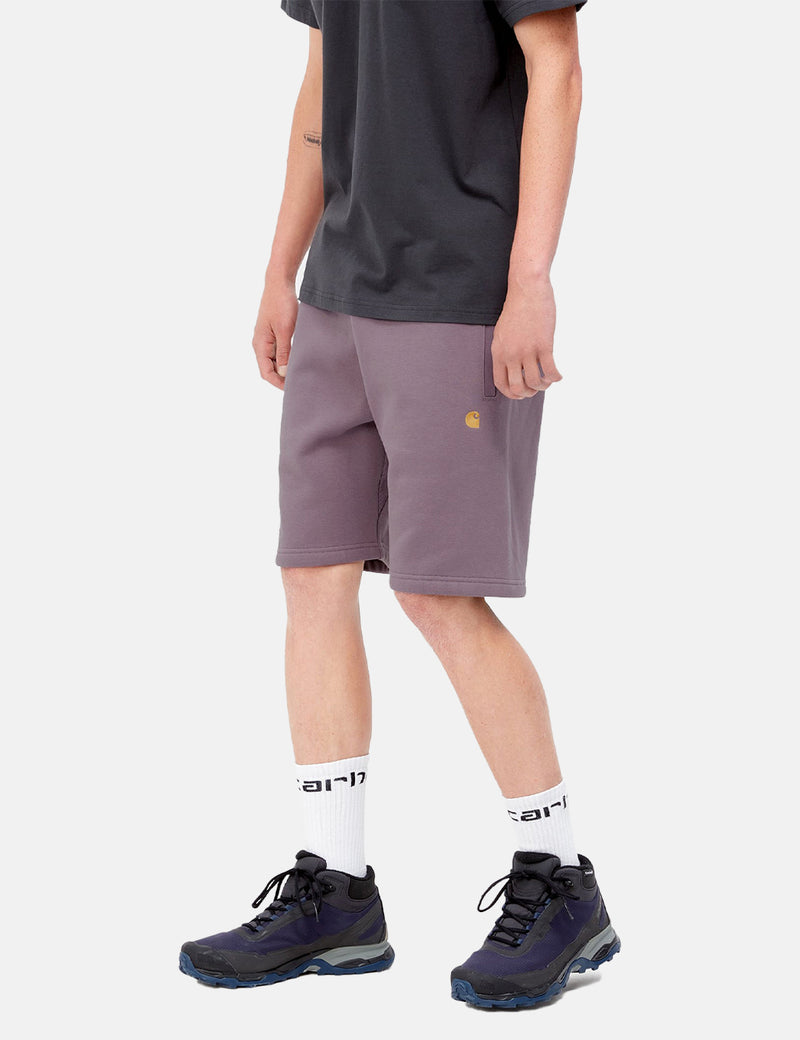 Carhartt-WIP Chase Sweat Shorts - Misty Chardon Rose