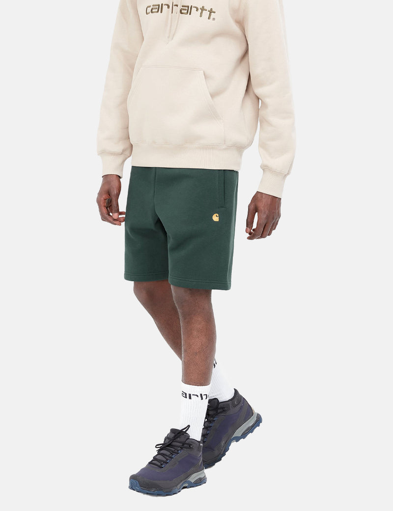 Carhartt WIP Chase Sweat Shorts Juniper Green Urban Excess. URBAN EXCESS