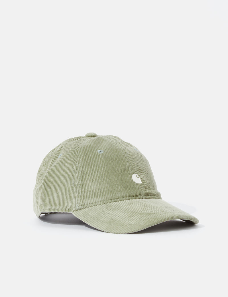 Carhartt-WIP Harlem Cap (Cord) - Heavy Stone Wash Yucca Green/Wax