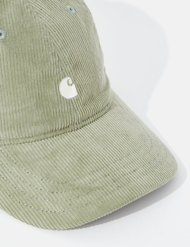 Carhartt-WIP Harlem Cap (Cord) - Heavy Stone Wash Yucca Green/Wax